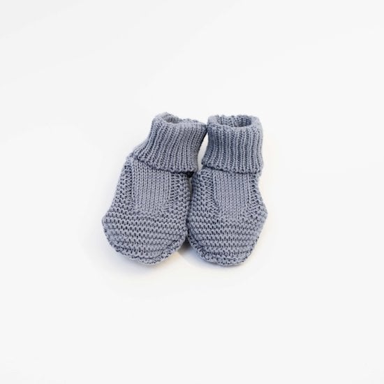  Chaussons Tricot Petits Chats Bleu Orage  de La Manufacture de Layette code EAN 01147742 