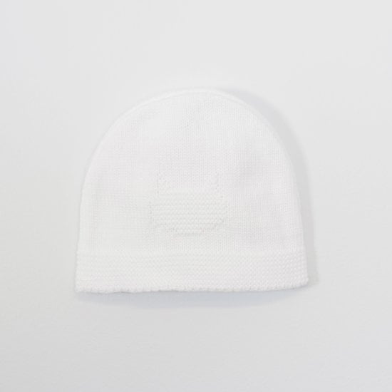  Bonnet Tricot Petits Chats Blanc 3 mois de La Manufacture de Layette code EAN 01147791 