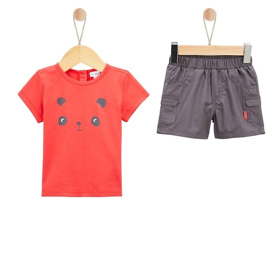  Panda & Coccinelle Haut + Short Rouge  de P'tit bisou code EAN 01155135 