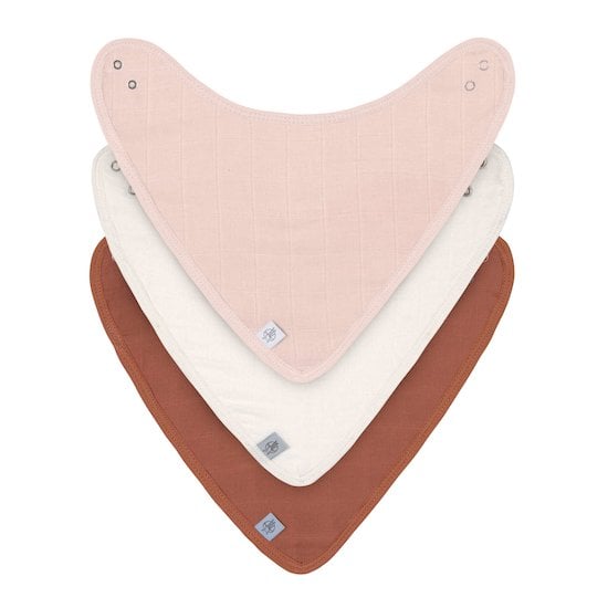  Lot de 3 bandanas en mousseline Rose poudré, blanc cassé, rouille  de Lässig code EAN 01155826 