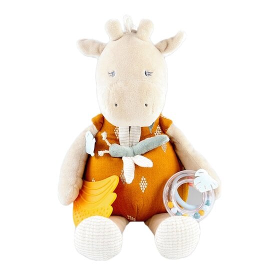  Tiga, Stegi & Ops Peluche d'activités Tiga en Veloudoux et mousseline de coton BIO Beige/ocre  de Noukies code EAN 01155888 