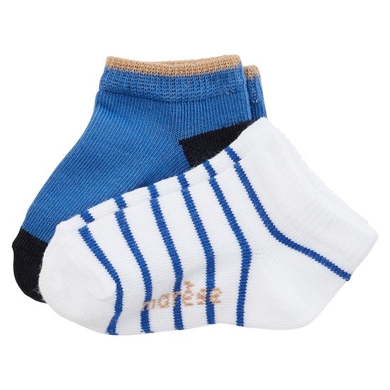  Lot 2 paires de chaussettes Bleu / Ecru-bleu 17/18 de Marèse code EAN 01159426 