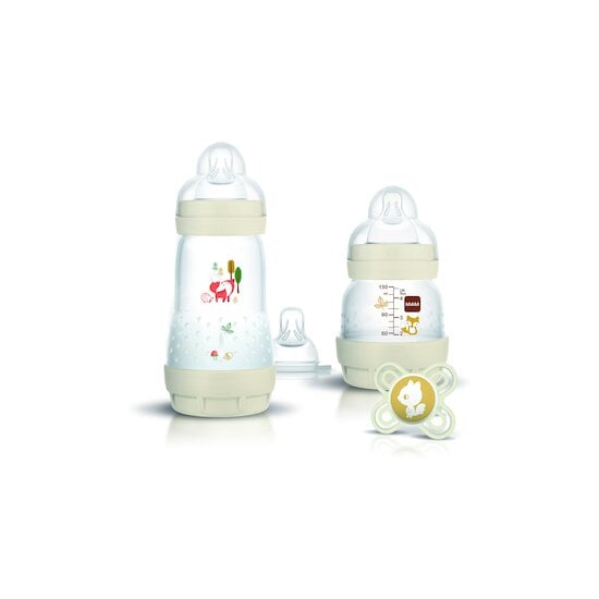  Kit Naissance - 2 biberons + 1 sucette + 1 tétine Nature Lin  de Mam code EAN 01159507 