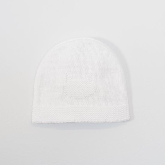  Petits chats Bonnet en tricot Blanc  de La Manufacture de Layette code EAN 01162644 