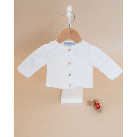  Gilet en coton Blanc 1 mois de La Manufacture de Layette code EAN 01162711 