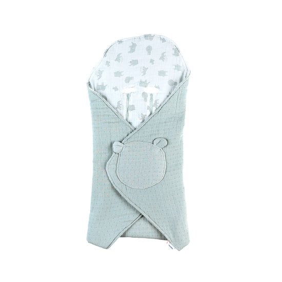  Mix & Match Couverture promenade Mousseline Bio Safari sauge  de Noukies code EAN 01165105 