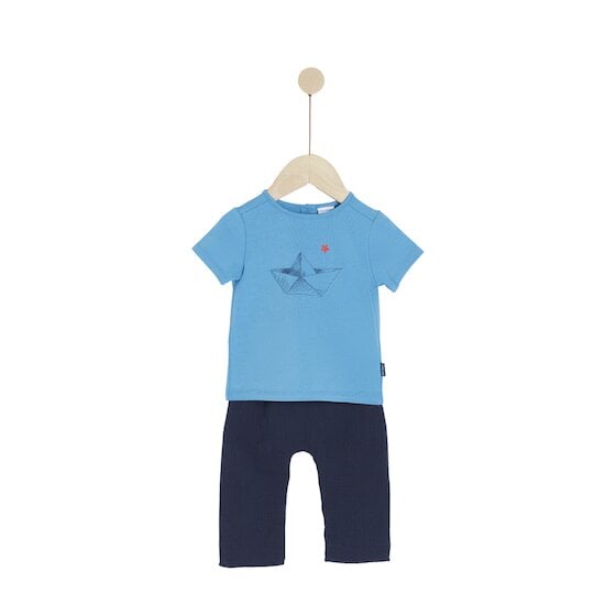 Plage Ensemble Pantalon + Tee-shirt Bleu  de P'tit bisou code EAN 01165456 