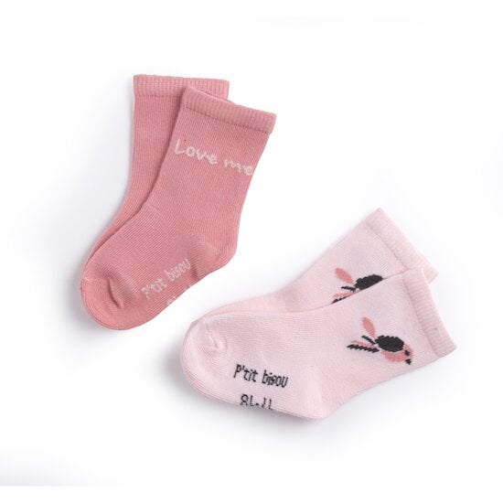  Love Me Too Lot de 2 paires de chaussettes Rose  de P'tit bisou code EAN 01165861 