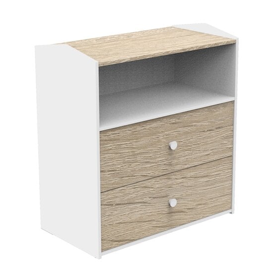  Cabanon Commode 2 tiroirs 1 niche Blanc  de Sauthon Baby's Sweet Home code EAN 01169819 
