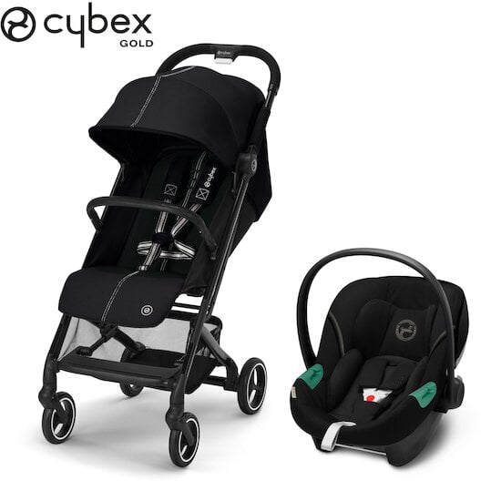 Pack Poussette Beezy + Siège auto Aton S2 i-Size Moon Black  de CYBEX 01171701 