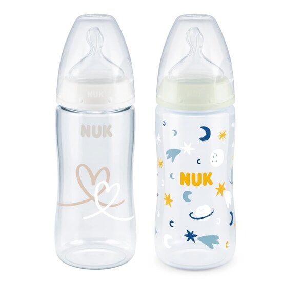  Lot de 2 Biberons First Choice+ Temperature Control Silicone  300 ml de Nuk code EAN 01173438 