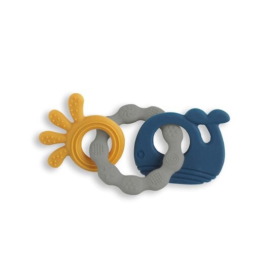  Anneau de dentition en silicone Baleine et pieuvre  de Maïka code EAN 01174155 