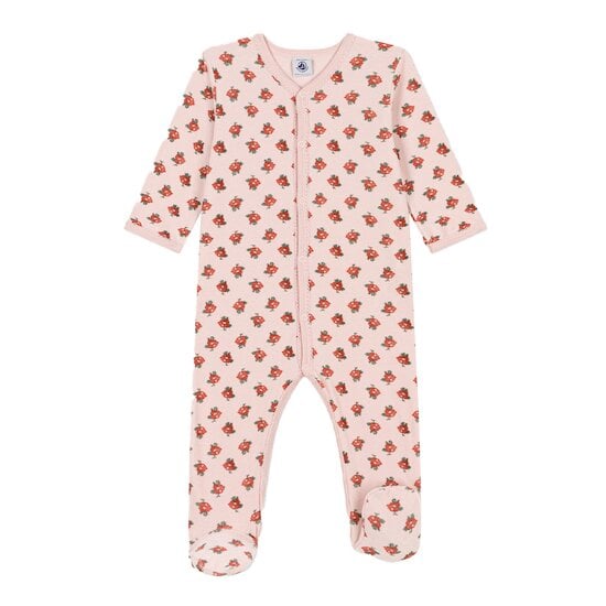  Pyjama fleurs en velours Rose saline/blanc multico 24 mois de Petit Bateau code EAN 01175393 