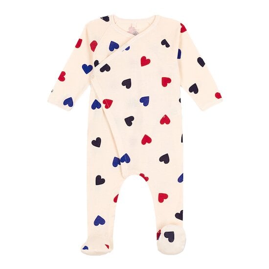  Pyjama cœur bébé en coton Avalanche/multico 12 mois de Petit Bateau code EAN 01176016 