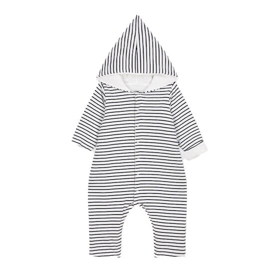  Combinaison longue ouatinée à capuche Blanc/Bleu  de Petit Bateau code EAN 01176023 