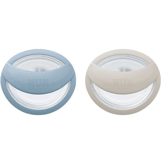  Lot de 2 Sucettes en silicone Mommy Fell Bleu/gris 0-6 mois de Nuk code EAN 01176892 