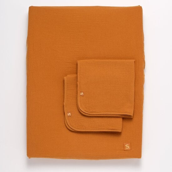  Orsino Housse Matelas à langer + 2 linges Vanille / Camel  de Sauthon Baby Déco code EAN 01179775 
