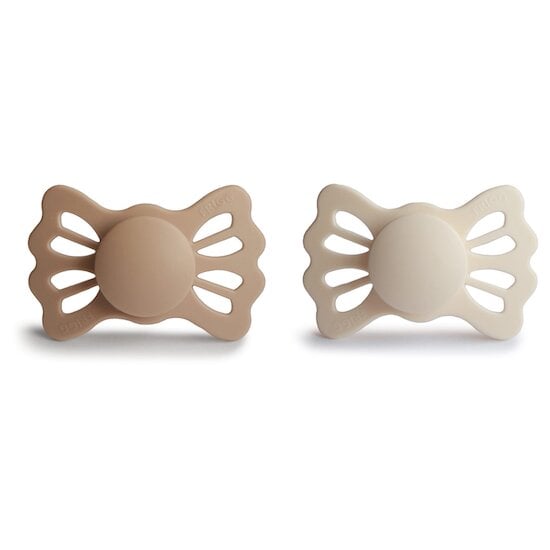  Lot de 2 sucettes Lucky Silicone Satin / Cream 6-18 mois de Frigg code EAN 01180839 