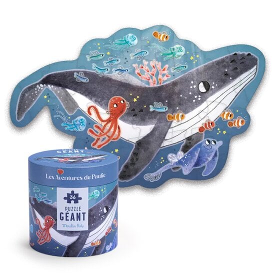  Les Aventures de Paulie Puzzle Géant Baleine   de Moulin Roty code EAN 01182065 
