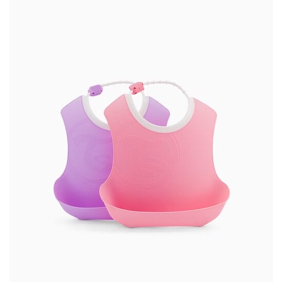  Lot  2 Bavoirs Pastel Violet 4 mois + de Twistshake code EAN 01189785 