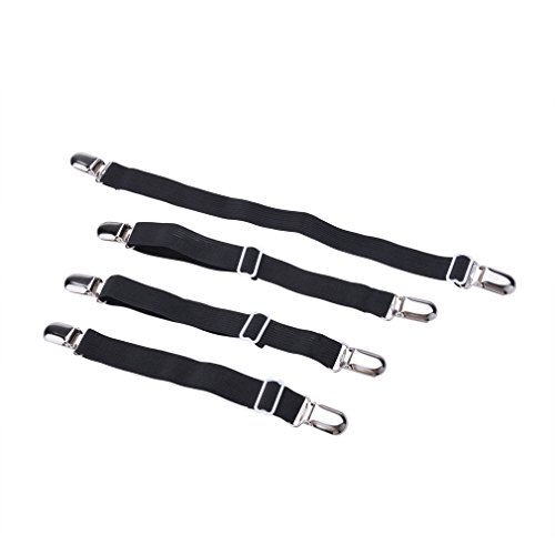 Zone 4pcs/set réglable drap attaches, sangle de...