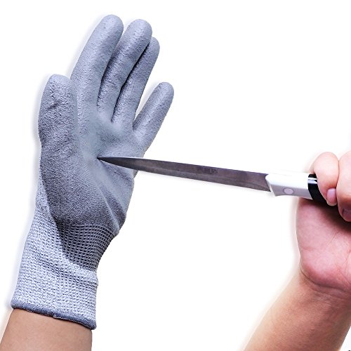 Aituo Gants anti-coupures - gants de cuisine résistants et protecteurs - protection et sécurité pour vos doigts et pour vos mains lors de l'utilisation d'un couteau ou d'une mandoline - haute qualité de rendement et de performance certifié en 388 ce niveau 5 (maximum) - excellents gants de travail lavables et hygiéniques - ebook gratuit inclus! (2x-large) 0190203142437 (0190203142437)