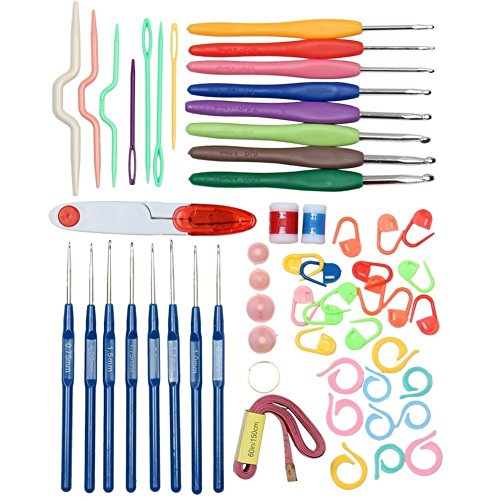 MF Tech Aiguilles à crochet kit accessoires tricotage d'outils à tricoter de base avec étui aiguilles à crochet tricot 0190203943201 (0190203943201)