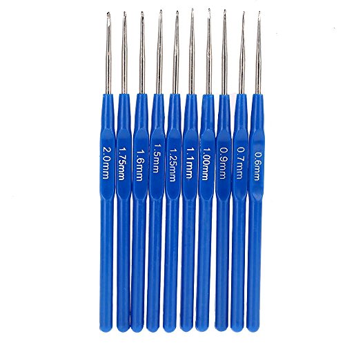 SODIAL(R) 0pcs aiguilles a tricoter metalliques kits de crochets avec poignees ergonomiques 0.6-2.0mm code EAN 0190268025041 
