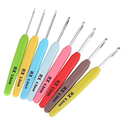 RX Crochet - RX 8pcs Crochet en aluminium Aiguilles DE Tissage Avec poignees kit outils de tissage 2.5-6.0mm code EAN 0190268051569 