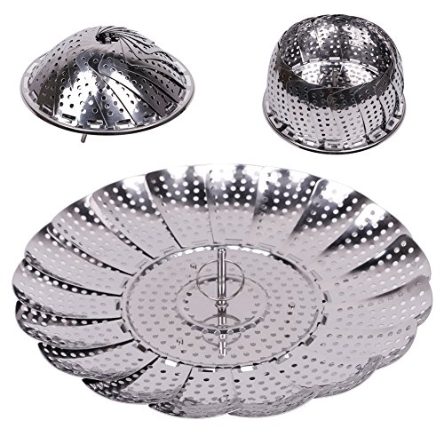 Casa Bonita de légumes steamer basket grand - 100% premium en acier inoxydable cook steamer- hook insert - riz du vapeur en un instant - usa comme fruit bowl - cuisine cadeau cook outils pour easy food vapeur 0190497465250 (0190497465250)