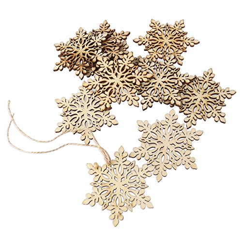 FENICAL 10pcs Sharp Hexagonal en bois flocon de...