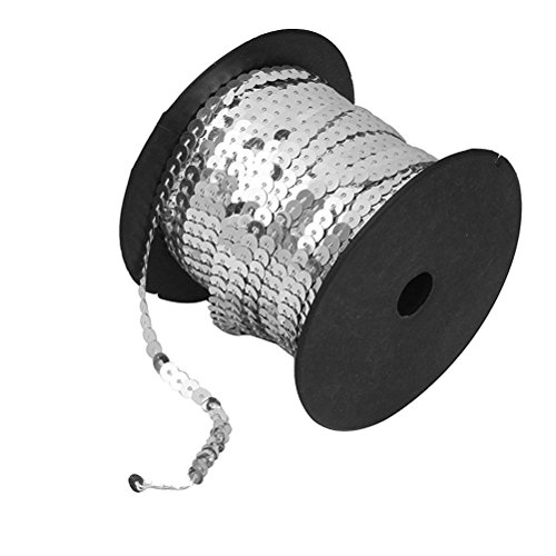 Argent paillettes garniture ruban sur une corde...