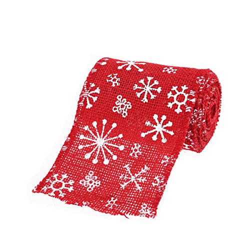 PIXNOR Toile de jute artisanat Ruban pour l'artisanat bricolage décoration de Noël de mariage 3 M 10 CM - Style de flocon de neige (rouge + blanc) 0190655915948 Pixnor PIXNOR Toile de jute artisanat Ruban pour l'artisanat bricolage décoration de Noël de mariage 3 M 10 CM - Style de flocon de neige (rouge + blanc) 0190655915948 Pixnor