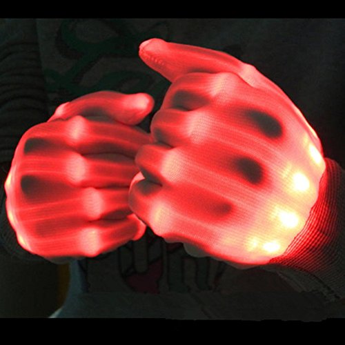 Gants d'éclairage halloween led clignotant doig...