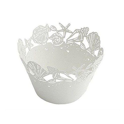 Cupcake wrappers seashell laser taglio carta to...