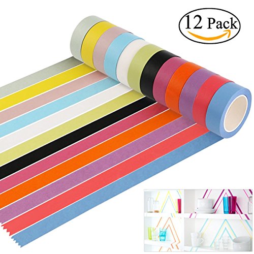 12 rouleaux washi tape ruban adhésif décoratif ...