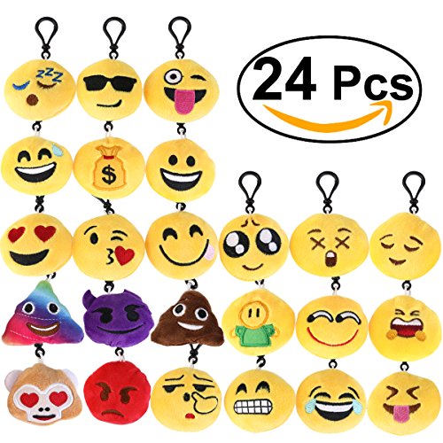 BESTOMZ Ensemble emoji peluche porte-clés sac pendentif 6cm (ensemble de 24) 0190657693790 (0190657693790)