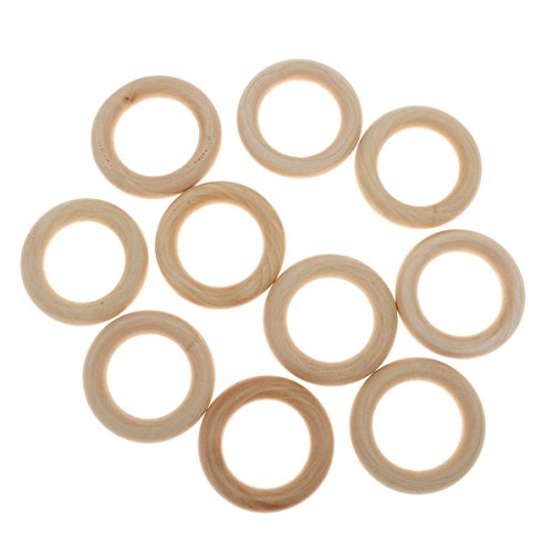 FENICAL 10pcs 5,5 cm bois naturel boucles annea...