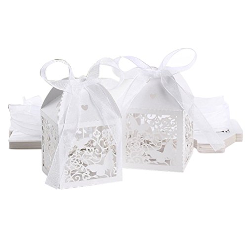 50pcs wedding favor boîtes à bonbons coffrets -...