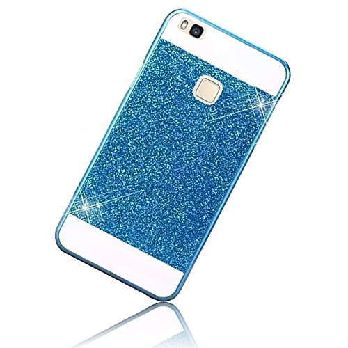 Magnifique coque huawei p9 lite, bling case housse arrière strass paillette scintillantes paillettes cas smartphone accessories pc dur plastique etui cover coquille couvrir couverture protection skin hard back de shock absorption bumper brilliant effect solide shell - bleu 0190875002299 Sunroyal