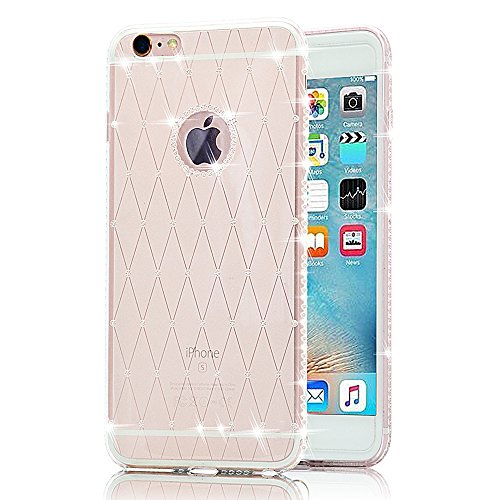 Coque iPhone 7 Plus (5.5), Sunroyal® Coque iPhone 7 Plus (2016) Transparente TPU Souple Etui Housse Bling Bling Gliter Sparkle Case Cover Premium Ultra Mince Hybrid Crystal Protection Bumper - Blanc Clear 0190875036263 Sunroyal