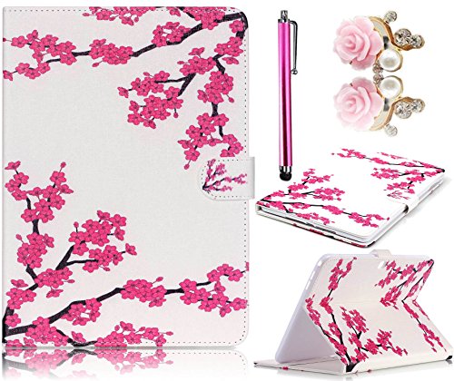 Etui Galaxy Tab 4 10.1 T530, Sunroyal® Coque Housse Slim-Fit Flip Portefeuille Tablet Case Cover PU Cuir Motif Prune Fleur de Protection avec Support pour Tablette Samsung Galaxy Tab 4 10.1 (10.1 pouces) SM-T530 SM-T535 0190875037444 Sunroyal