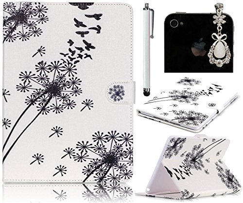 Sunroyal Etui iPad 2 / 3 / 4, Sunroyal® Coque Housse Slim-Fit Flip Portefeuille Tablet Case Cover PU Cuir Motif Pissenlit Oiseau de Protection avec Support pour Tablette Apple iPad 2 / iPad 3 / iPad 4 code EAN 0190875038007 