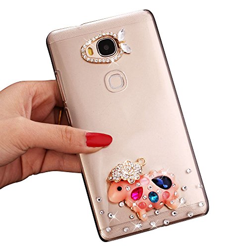 Sunroyal Coque Huawei Ascend G8, Sunroyal® Transparente Bling 3D Luxe Diamant Strass Etui Housse Ultra Slim Hard PC Plastique Case Cover Clear Portable Protection pour Huawei Ascend G8 / Huawei Ascend G7 Plus - Rose Mouton Sheep code EAN 0190875038120 