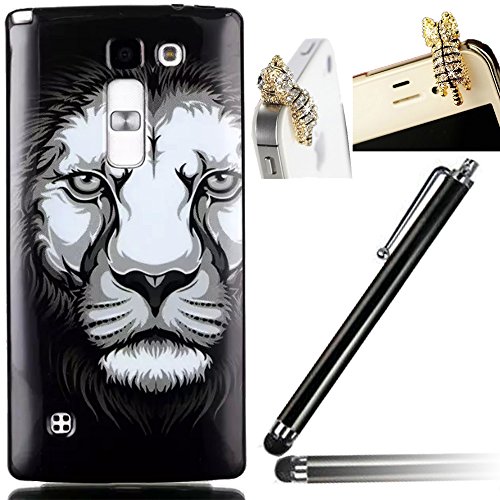 Sunroyal Coque pour LG MAGNA C90 H502, Sunroyal® LG MAGNA C90 H502 Housse Etui en Silicone Gel TPU Souple Case Cover Ultra Slim Soft Telephone Portable Couvrir de Protection Bumper Skin pour LG MAGNA C90 H502 (Motif Lion) code EAN 0190875065317 