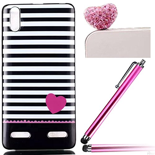 Sunroyal Coque pour Lenovo A6000, Sunroyal® Lenovo A6000 Housse Etui en Silicone Gel TPU Souple Case Cover Ultra Slim Soft Telephone Portable Couvrir de Protection Bumper Skin pour Lenovo A6000/A6010 (Motif Amour) code EAN 0190875065560 