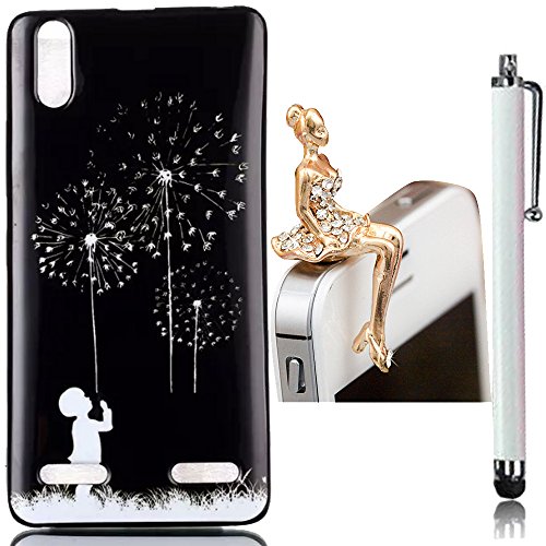 Sunroyal Coque pour Lenovo A6000, Sunroyal® Lenovo A6000 Housse Etui en Silicone Gel TPU Souple Case Cover Ultra Slim Soft Telephone Portable Couvrir de Protection Bumper Skin pour Lenovo A6000/A6010 (Motif Pissenlit) code EAN 0190875065607 