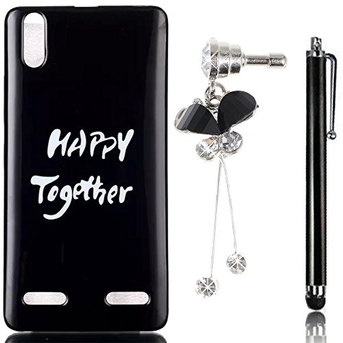 Sunroyal Coque pour Lenovo A6000, Sunroyal® Lenovo A6000 Housse Etui en Silicone Gel TPU Souple Case Cover Ultra Slim Soft Telephone Portable Couvrir de Protection Bumper Skin pour Lenovo A6000/A6010 (Motif Happy Together) code EAN 0190875065614 