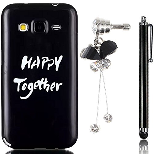 Coque pour Galaxy Core Prime, Sunroyal® Galaxy Core Prime Housse Etui en Silicone Gel TPU Souple Case Cover Ultra Slim Soft Telephone Portable Couvrir de Protection Bumper Skin pour Samsung Galaxy Core Prime SM-G360 / SM-G360F (Motif Happy Together) 0190875066420 Sunroyal