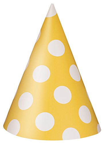 Chapeaux de fête 8/Pkg-tournesol jaune points d...